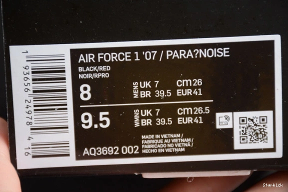 Black Air Red X GD Force1 PEACEMINUSONE AQ3692-002 Nike 1231